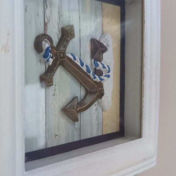Set of 2 Nautical Decor Shadow Box Anchor Life Saver - Picture 6 of 10